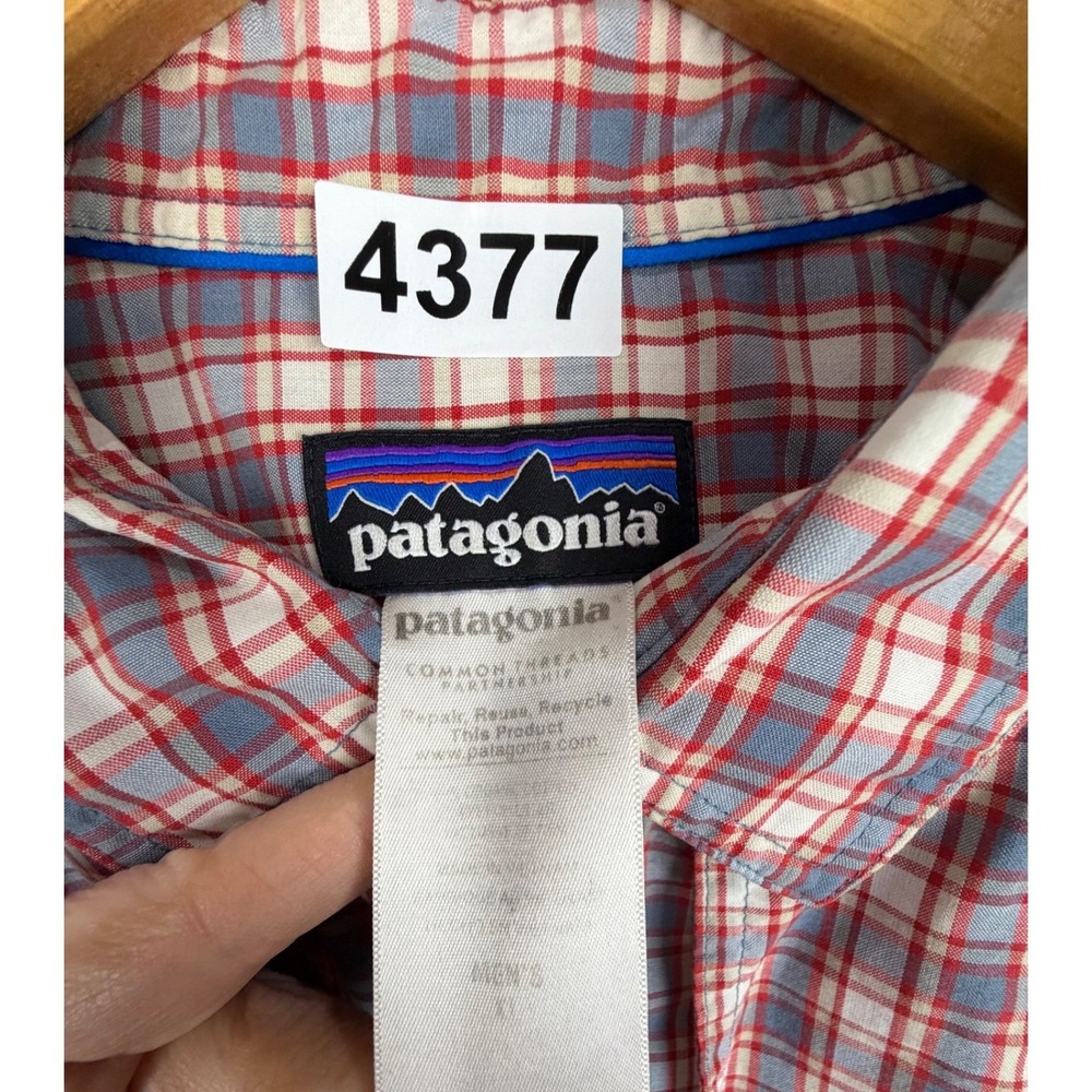 Patagonia Shirt Mens XL Red Blue Plaid Long Sleeve Button Down Hiking - Picture 4 of 7